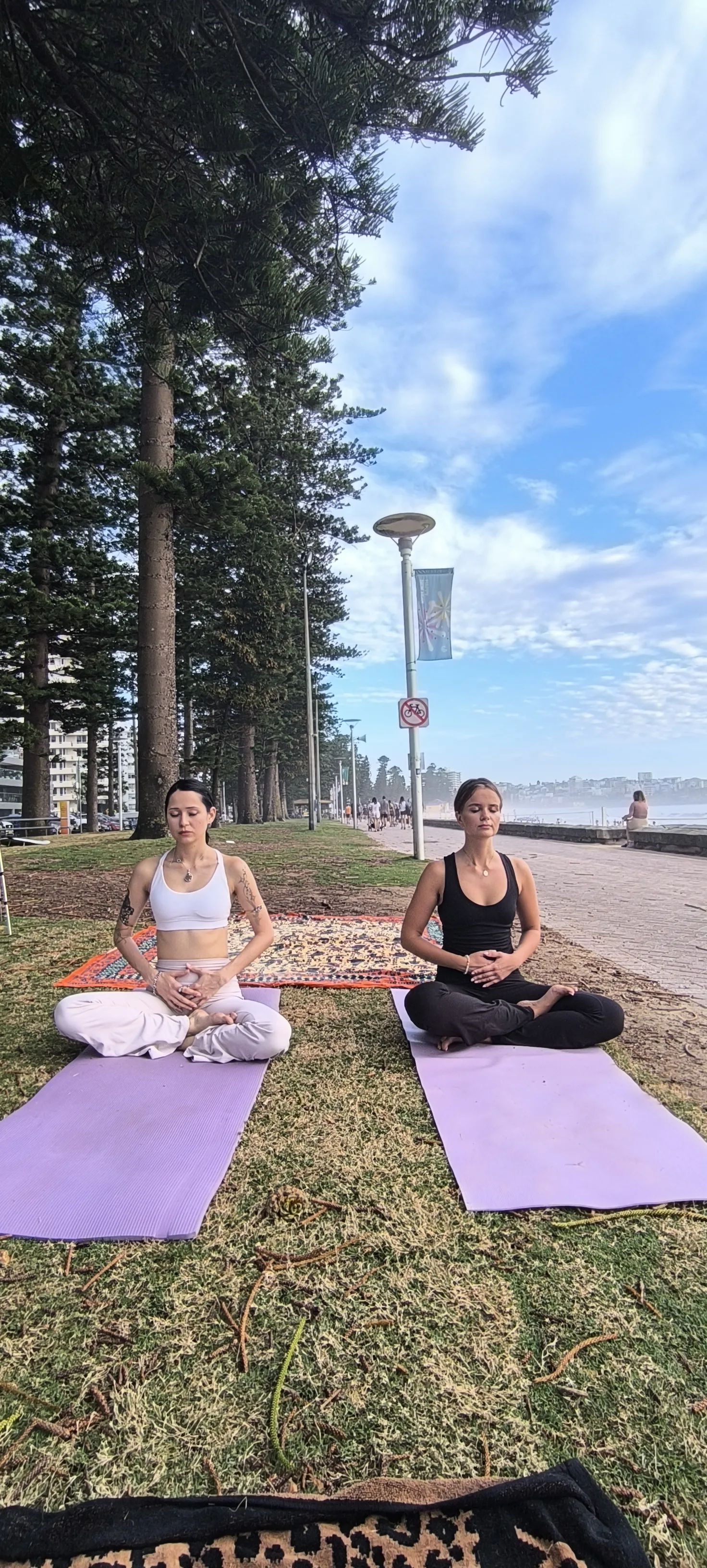 Sunrise yoga flow session with gentle stretches and sun salutations