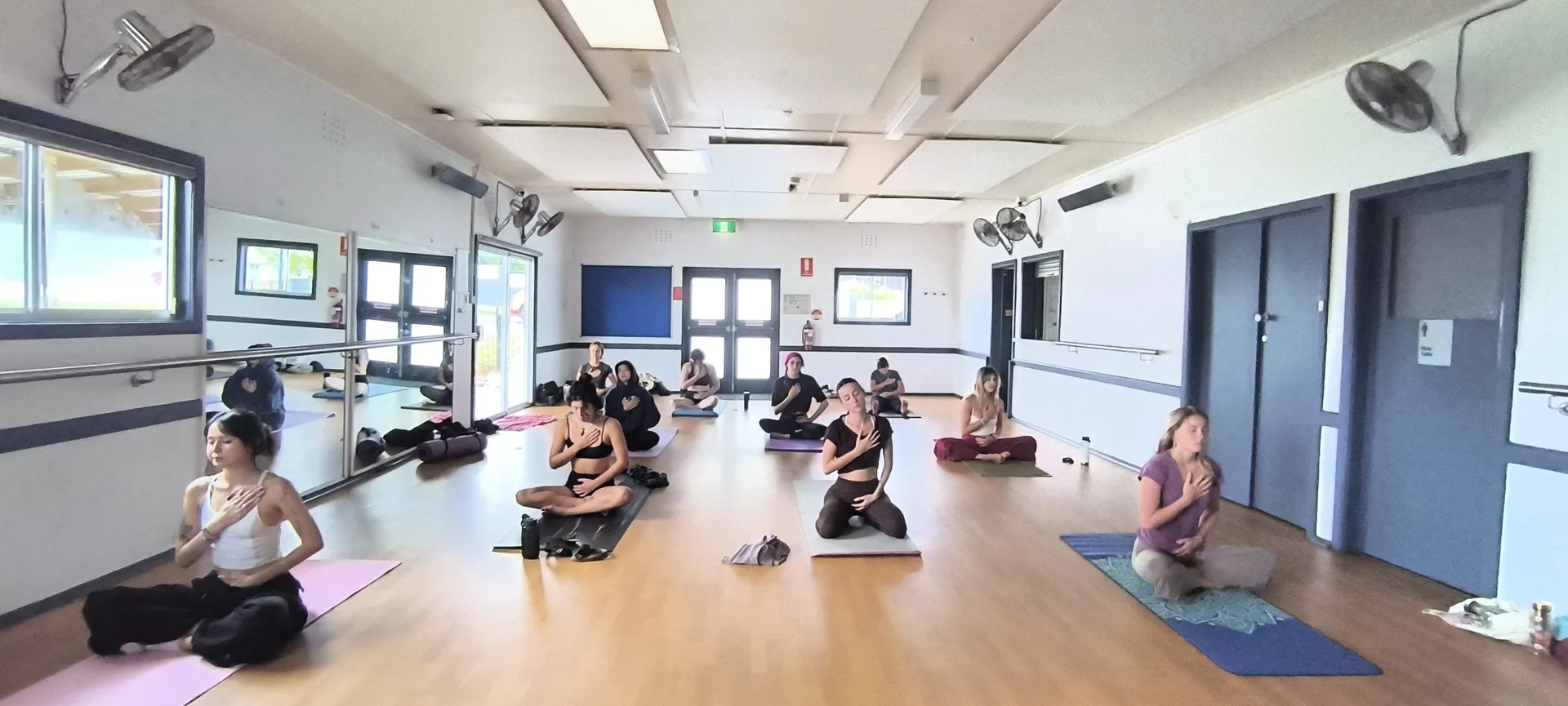 Focused yoga practice with attention to spinal alignment